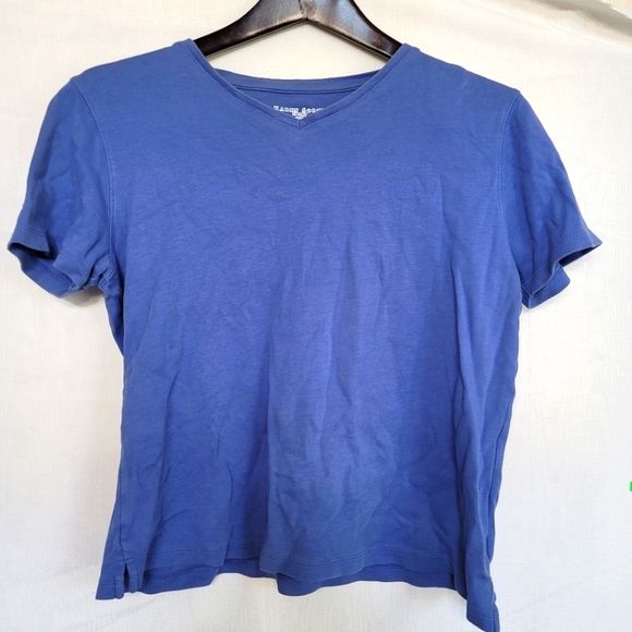 Karen Scott Sport Petite Blue Athleisure Women's Short Sleeve T-shirt - Picture 1 of 3